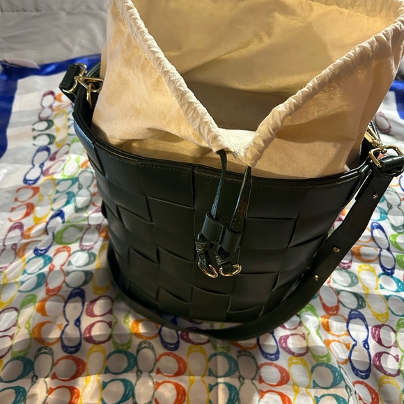 VIOLA CASTELLANI ITALIAN LEATHER SHOULDER/CROSSBODY BAG FOREST GREEN - Picture 5 of 7